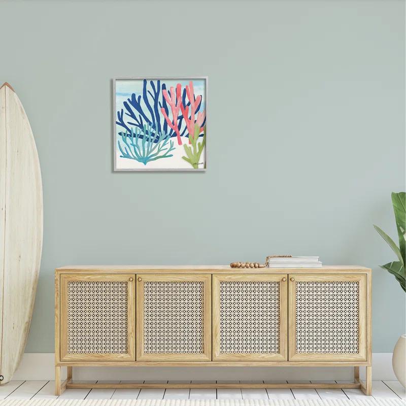 Stupell Industries " Underwater Sea Life Blue Pink Ocean Coral Reef " by Katie Doucette