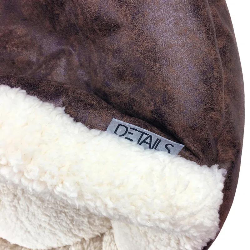 Tucker Murphy Pet™ Iowa Vegan Leather Deep Dish Cave Pet Hooded Dog Bed