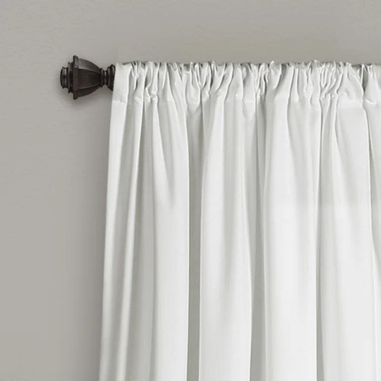 Lush Decor Allison Ruffle Polyester Semi Sheer Curtain Pair (Set of 2)