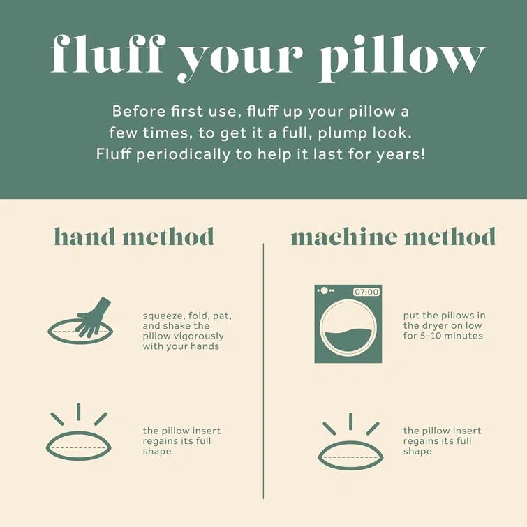 Decorative Throw Pillow Insert Down 100% Cotton Cover 233 Thread Count Square Pillow Insert