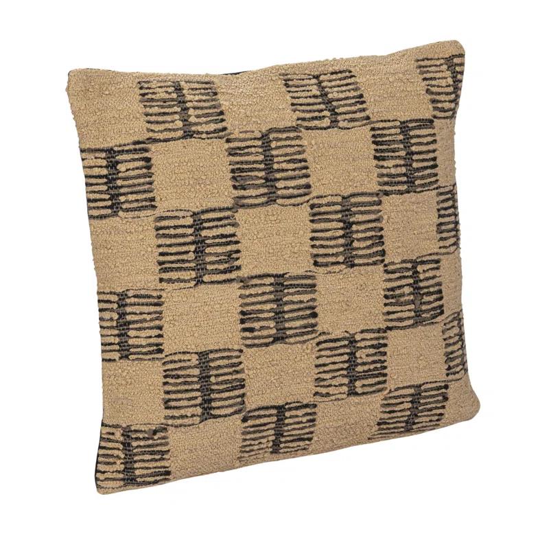 Secret Garden Checkered Reversible Throw Pillow