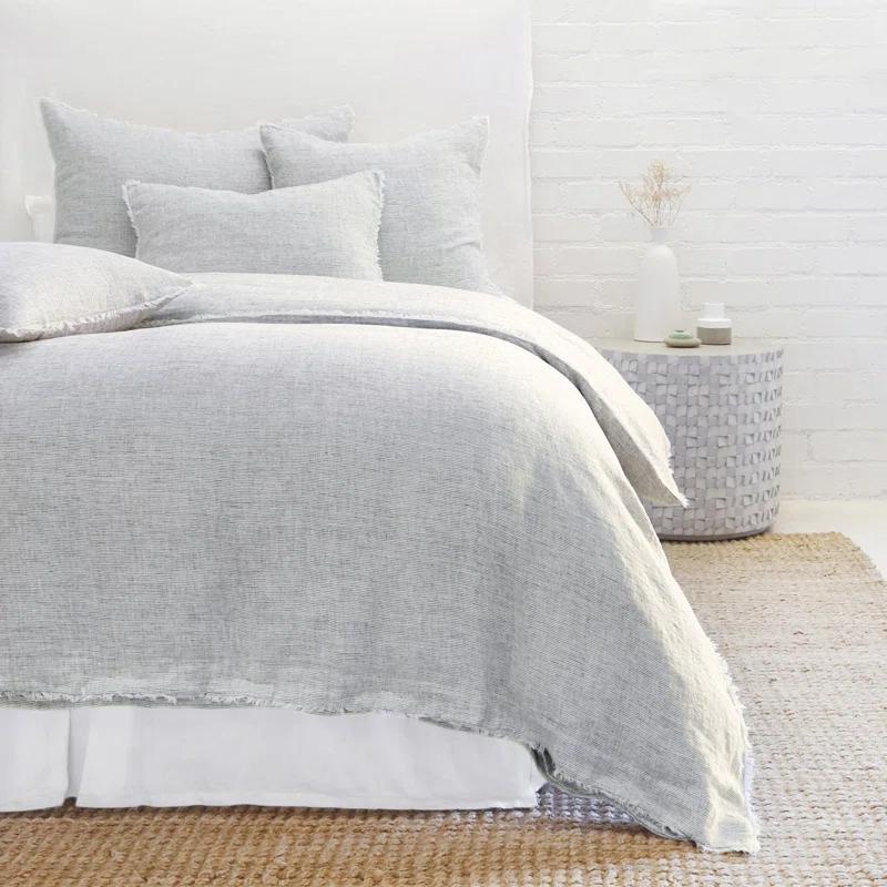 Logan Linen Duvet by Pom Pom at Home - Navy / Queen