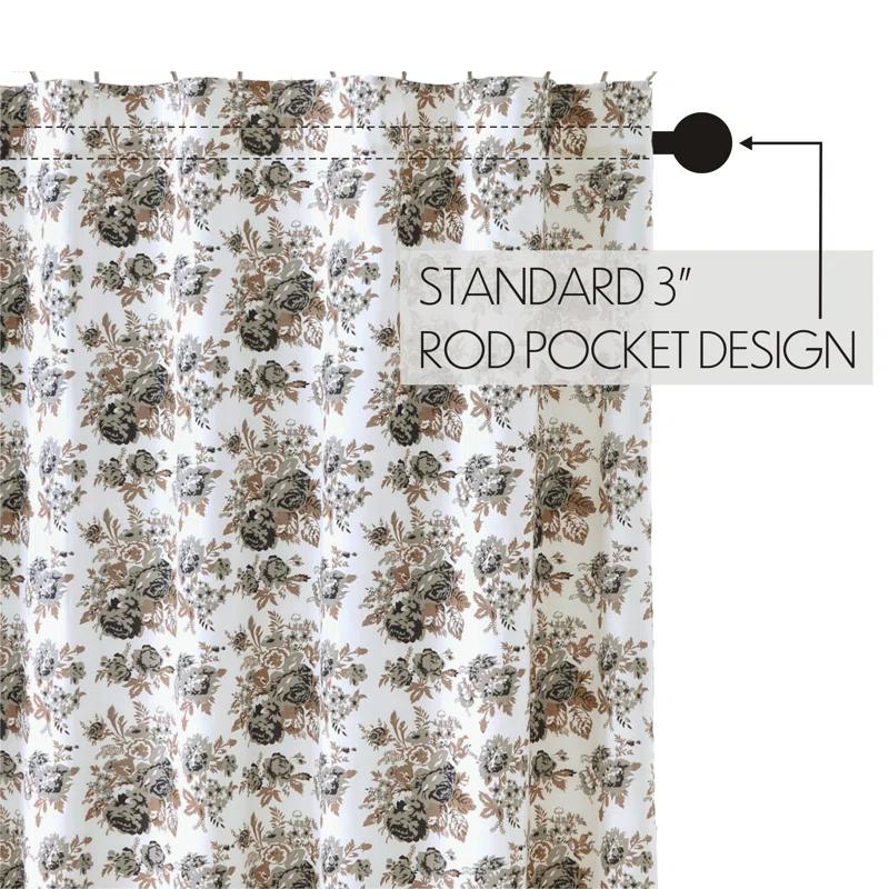 VHC Brands Annie Floral Cotton Floral Shower Curtain