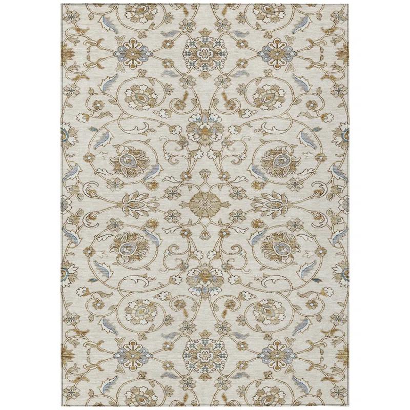 Machine Washable Indoor/Outdoor Cicel ACN1149 Ivory Rug