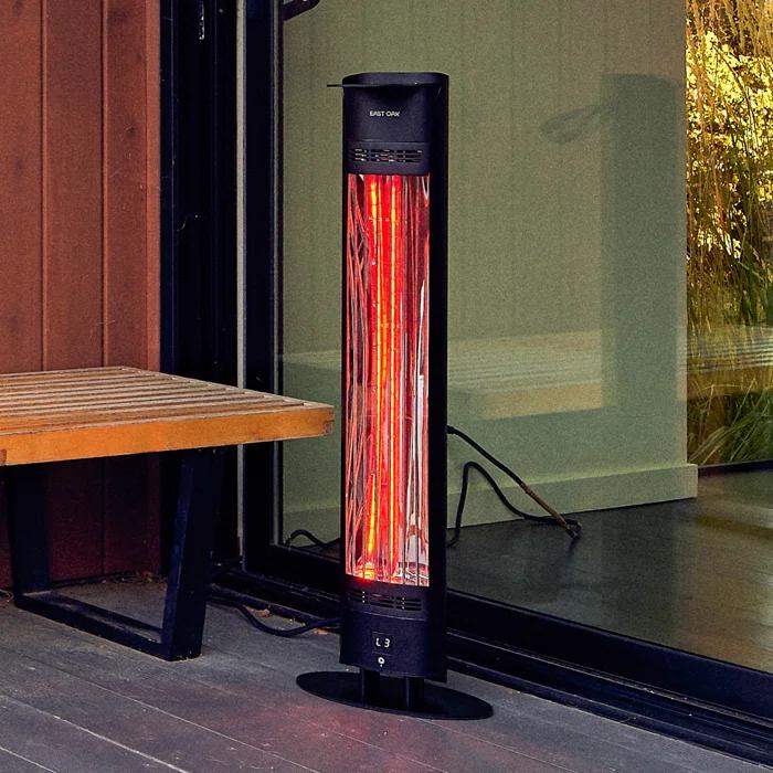 EAST OAK 1500W Electric Patio Heater with IP65 Tip-over Protection Waterproof