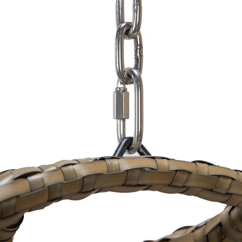 Dakota Fields Brookstonval 1 Person Hanging Egg Swing Chair with Stand