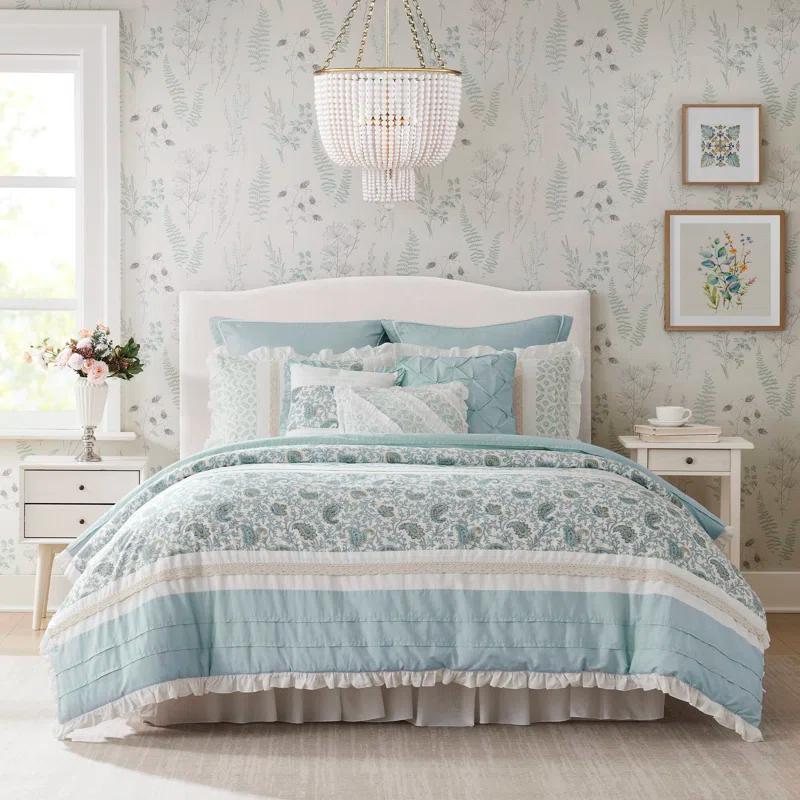 Madison Park Dawn 9 Piece Cotton Percale Comforter Set