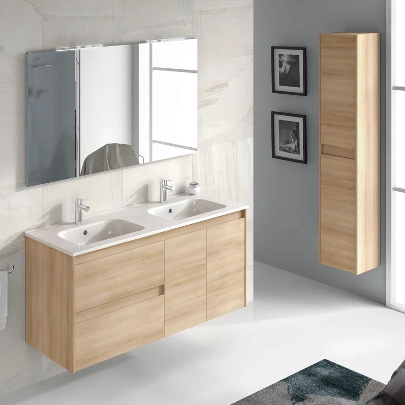 Ambra 47.5'' Double Bathroom Vanity with Ceramic Top