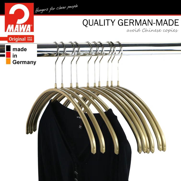 Mawa Metal Non-Slip Standard Hanger for Dress/Shirt/Sweater (Set of 10)