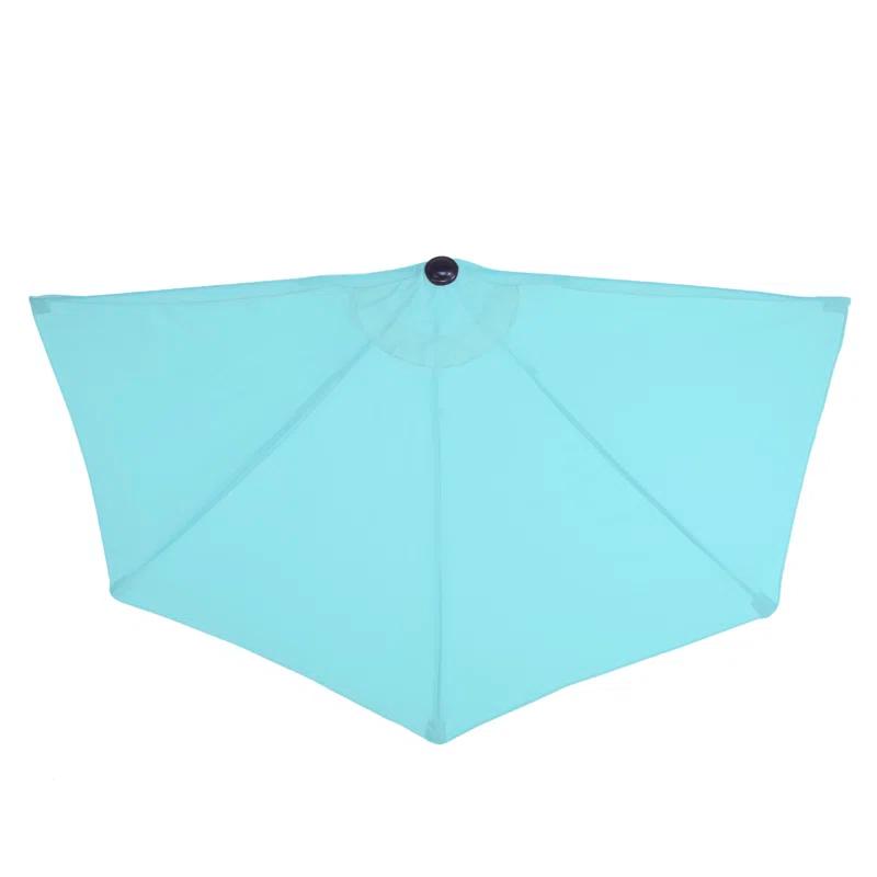 Pure Garden Summertime Umbrellas 3 Half Umbrella Outdoor Patio Shade - 9' Patio Umbrella with Easy Crank - Small Canopy for Balcony, Table, or Deck by Pure Garden