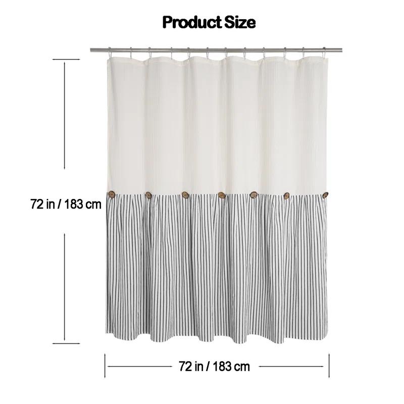 Gracie Oaks Daeb Cotton Blend Shower Curtain
