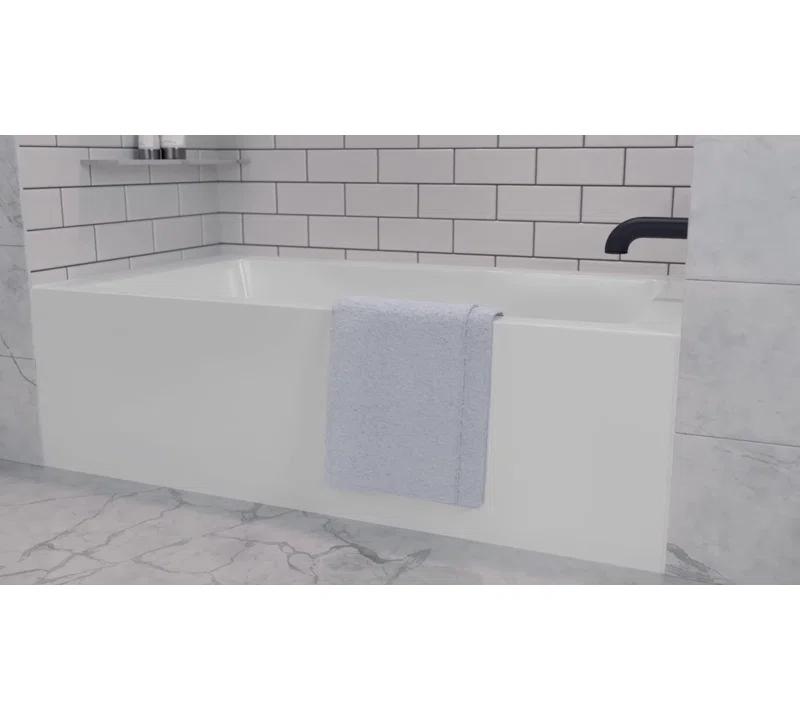Wyndham Collection Grayley 66'' x 32'' Alcove / Tile In Soaking Acrylic Bathtub WCBTW16632L