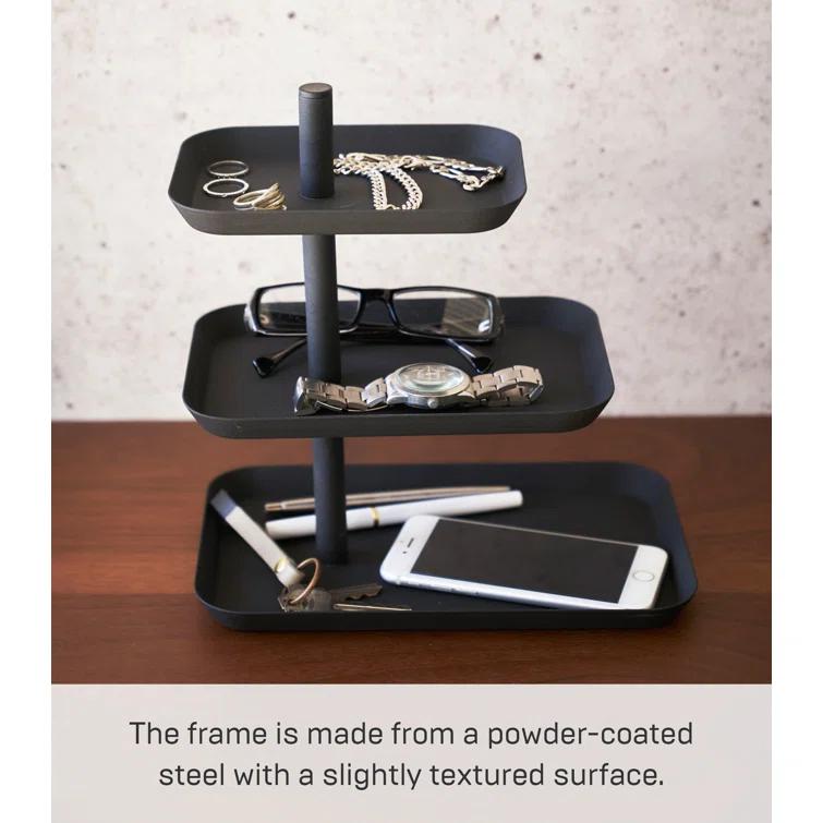 Yamazaki Home 3-Tier Accessory Tray - Jewelry Holder & Storage Organizer, Steel