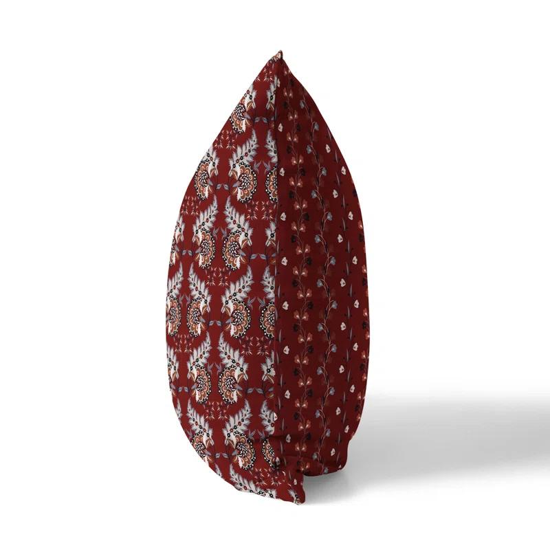 Amrita Sen Botanical Bouquet Floral Indoor/Outdoor Reversible Throw Pillow