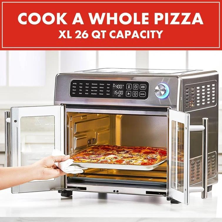 Emeril Lagasse Extra Large French Door Air Fryer Toaster Oven Combo, 25 Cooking Functions and Digital Controls, 7 Accessories Included, Stainless Steel Finish, 26QT Capacity & Reviews | Wayfair