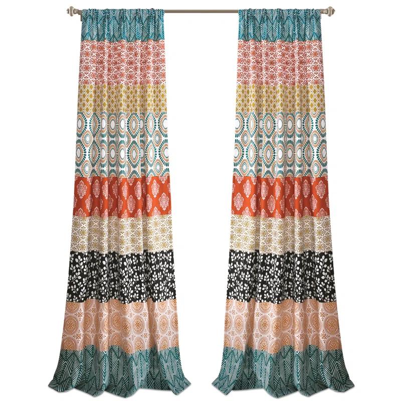 Lush Decor Bohemian Semi-Sheer Curtain Panel