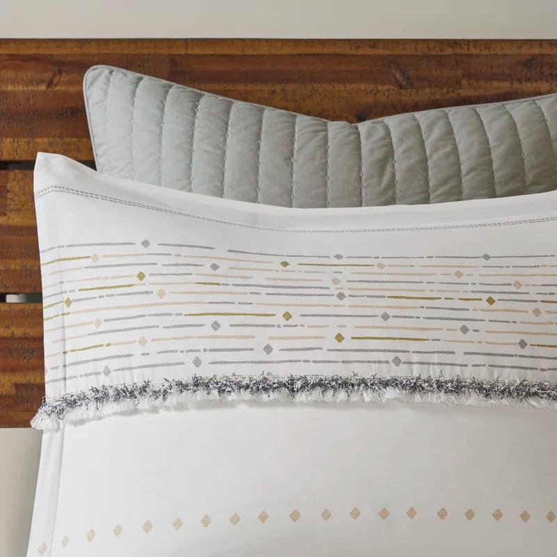 INK+IVY Nea Boho, Mid-Century 3 Piece Stripe Cotton Comforter Set With Tassels