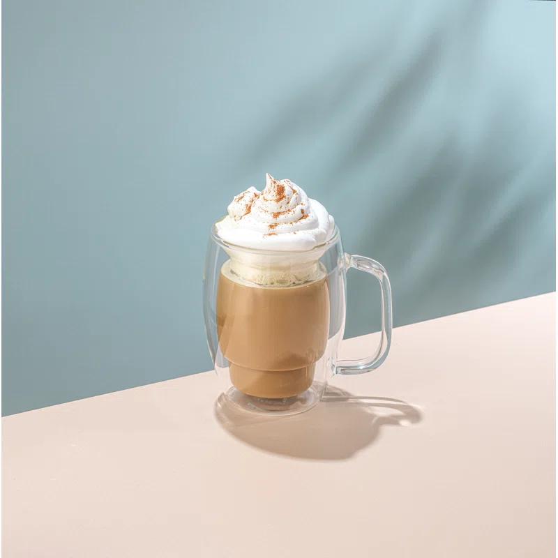 JoyJolt JoyJolt Cadus Double Wall Coffee Tea Glasses, 16oz (Set of 2)