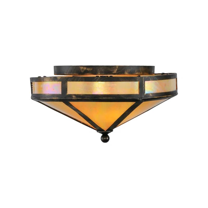 Meyda Lighting Rustic Lodge Glass Flush Mount