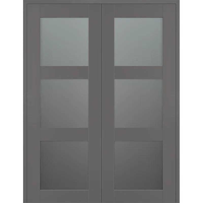 Belldinni Avon 3 Lite Manufactured Wood and Glass Composite Double Frech Doors & Reviews | Wayfair