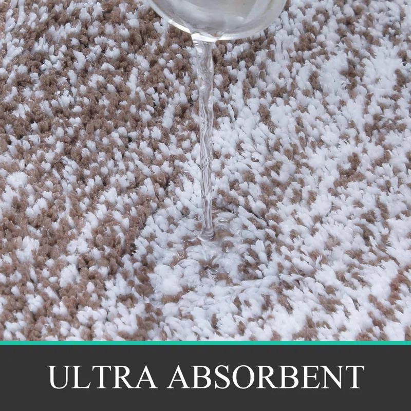 BEACHWATER POOL & SPA, LLC Bathroom Rugs Sets 4 Piece With Toilet Lid Cover, Non-Slip Absorbentb Rugs And Mats For Bathroom Microfiber Shaggy Machine Washable Bath Rug Set