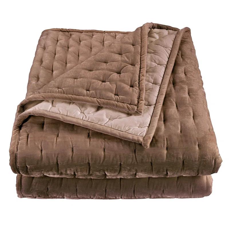 HiEnd Accents Stella Faux Silk Velvet Classic Chic Modern Rustic Romantic Western 1 Piece Quilt