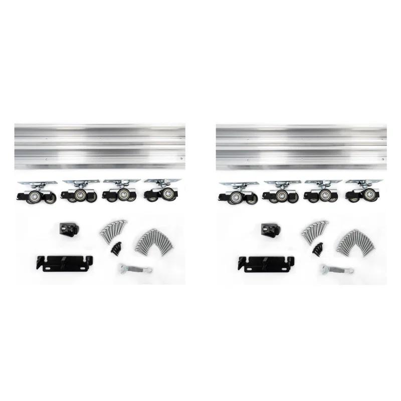 Villar Home Designs 3 Pack Heavy Duty Sliding Bypass Door Hardware KIT Set 72 Inch for Bypass Doors