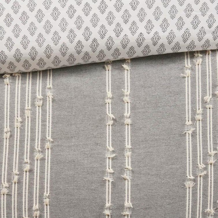 INK+IVY 3 Piece Cotton Jacquard Bedding Set