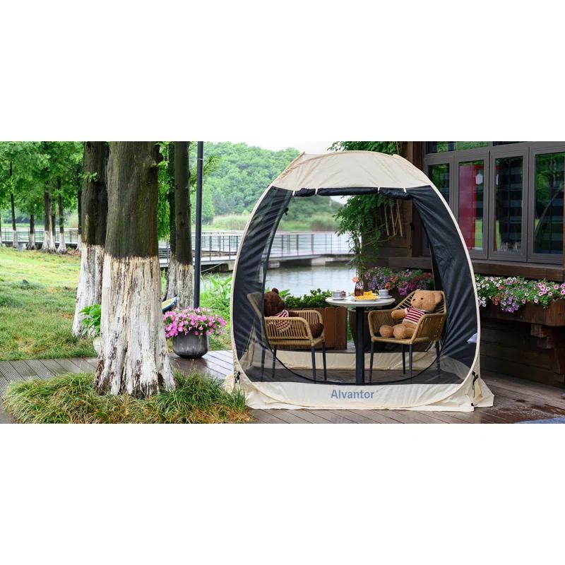 EighteenTek Fiberglass Patio Gazebo Pop Up with Screen Room Tents