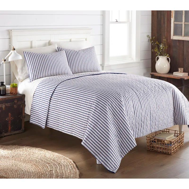 Shavel Home Products Striped Quilt Set