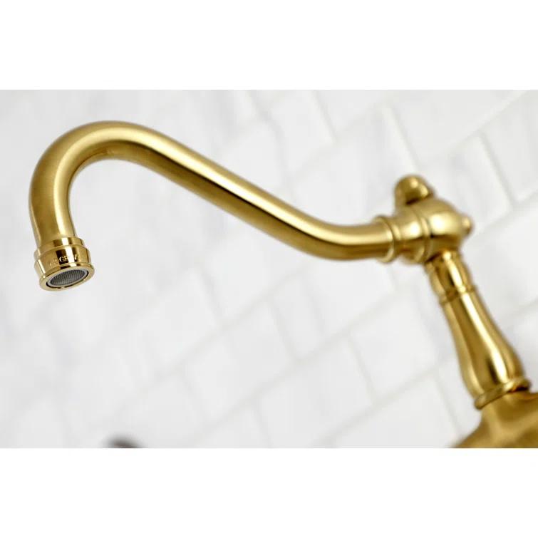 Kingston Brass Kingston Brass Vintage Two-Handle 2-Hole Wall Mount Bathroom Faucet KS3247PL