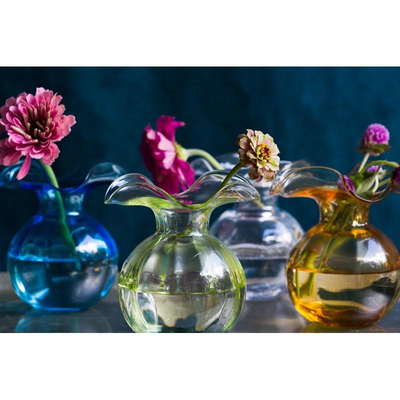VIETRI Hibiscus Handmade Glass Table Vase