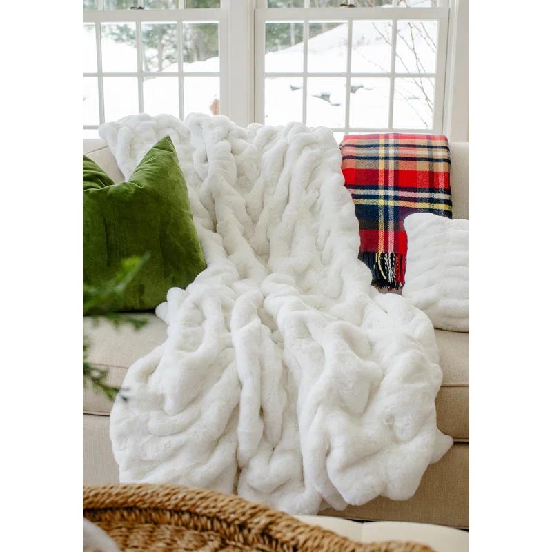 Donna Salyer's Fabulous-Furs Couture Collection Faux Fur Throw Snow Mink