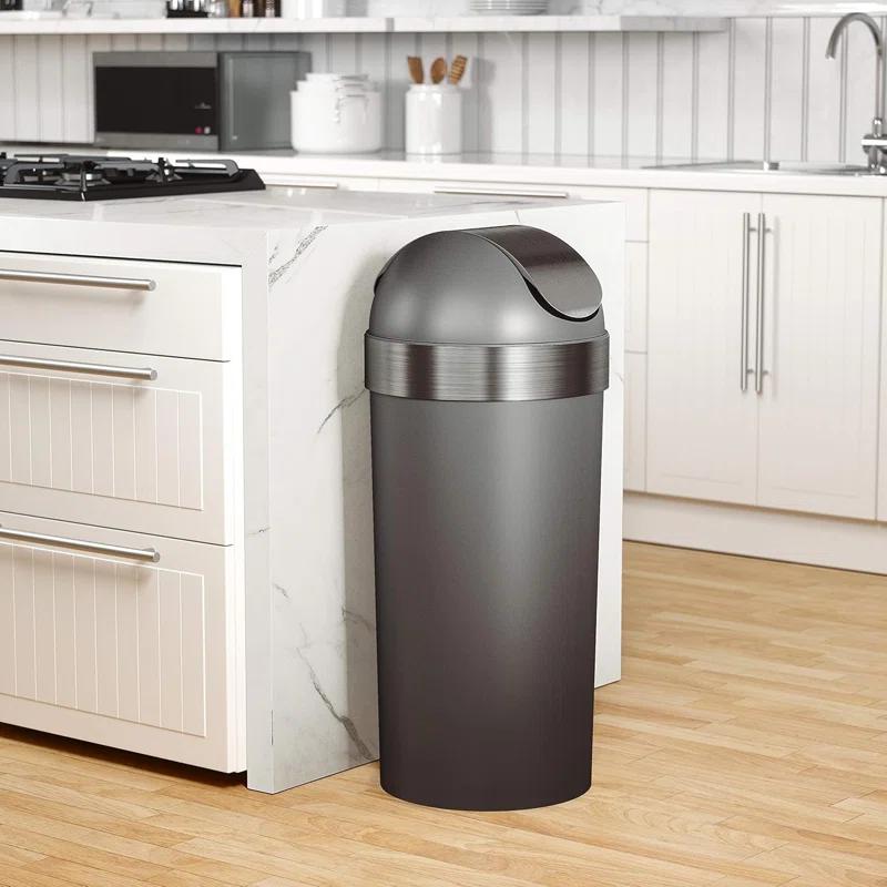 Umbra Venti Plastic Swing Top Trash Can - 16 Gallons