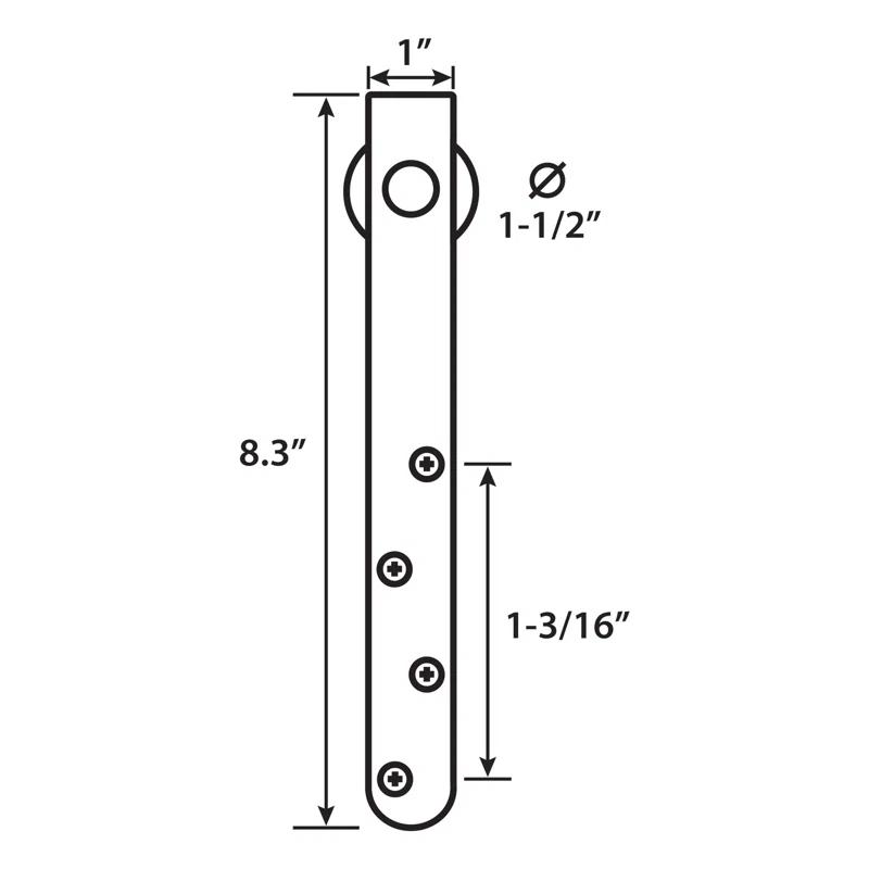 6 ft Solid Steel Mini Sliding Rolling Barn Door Hardware Kit for Single Wood Doors