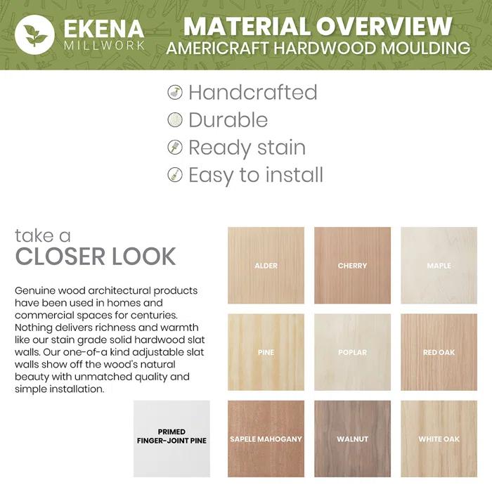 Ekena Millwork WM48 - Americraft Crown Moulding, 3 11/32"H x 2 5/8"P x 4 1/4"F x 96"L, Primed Finger-Joint Pine