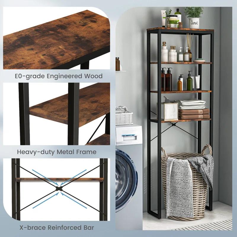 17 Stories Gafita Steel Freestanding Over The Toilet Storage