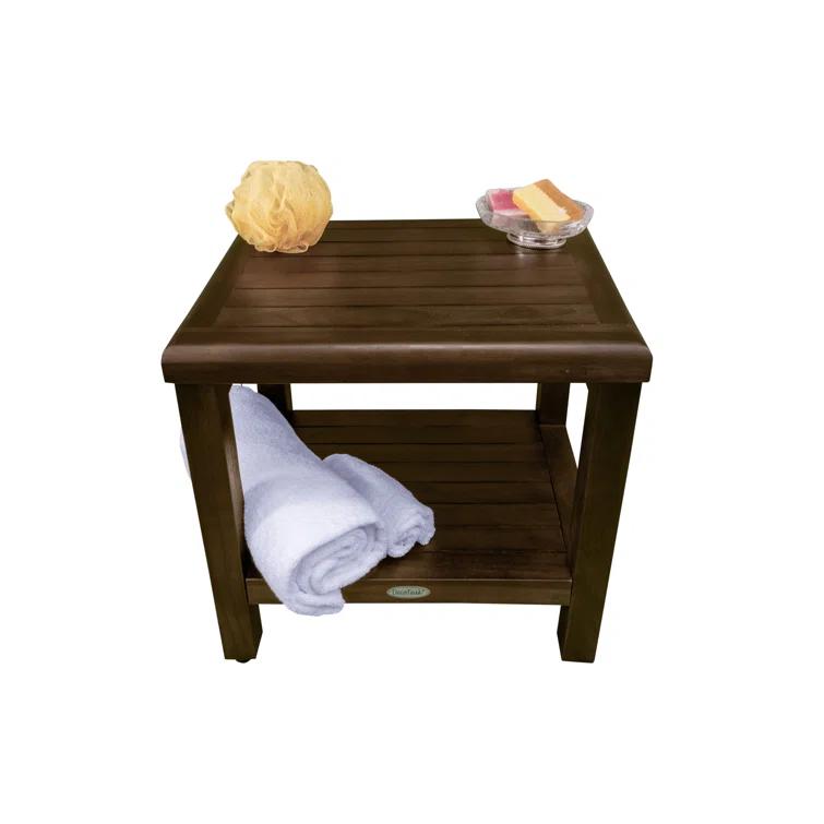 Decoteak Eleganto, Teak Shower Bench, Teak Wood Shower Bench, Teak Shower Bench, Teak Shower Stool
