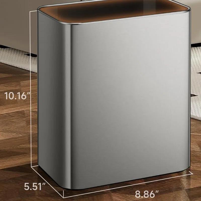 Stainless Steel Open-Top Trash Can - 2.1 Gallons