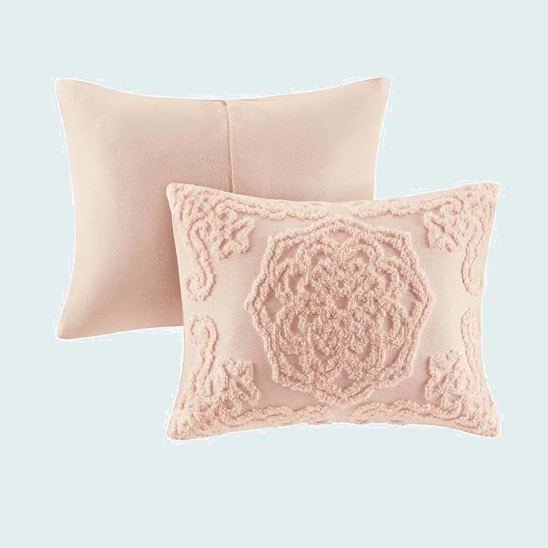 Laetitia Tufted Chenille Cotton Medallion Fringe Coverlet Set