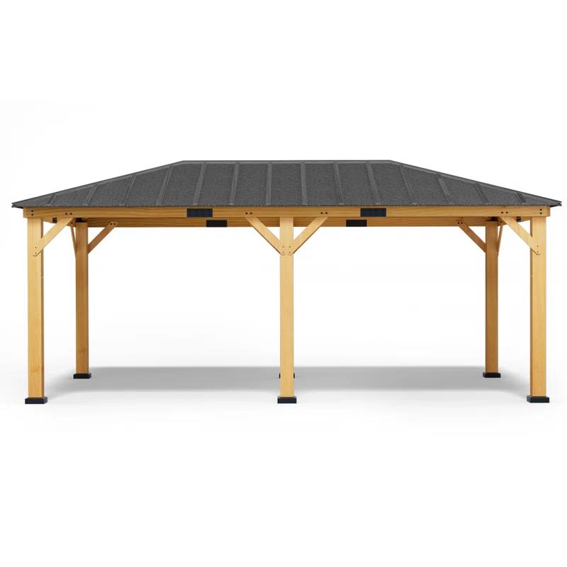 EROMMY 20 Ft. W X 12 Ft. D Solid Wood Patio Gazebo