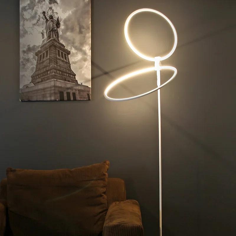 Brightech Eclipse 79 in. Industrial 2-Light 3-Way Dimming LED Floor Lamp with 2 Height Adjustable Heads