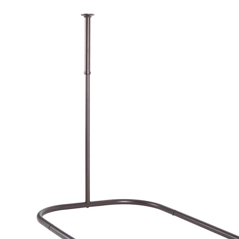 Utopia Alley Rustproof 54" L D-Shaped Fixed Shower Curtain Rod & Hook Set | Wayfair