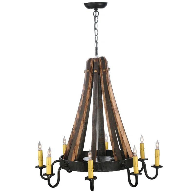 Meyda Lighting Rustic Lodge 8 - Light Wagon Wheel Chandelier
