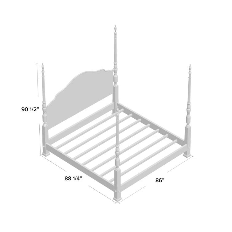 Theodore Alexander Essential Solid Wood Four Poster Bed