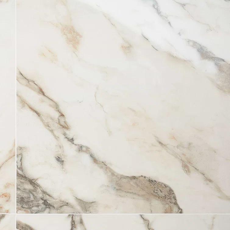 24" x 24" Polished Marble Look Porcelain Floor and Wall Tile (15.5 Sq. Ft. / Case)