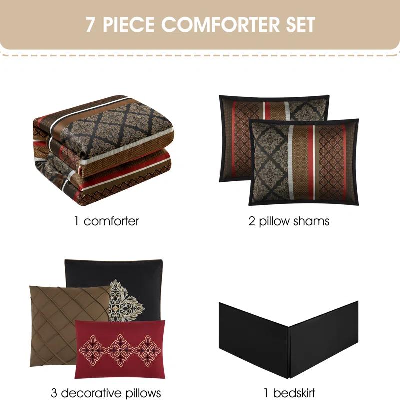 Nanshing America, Inc Tefia Karr Microfiber 7 Piece Comforter Set