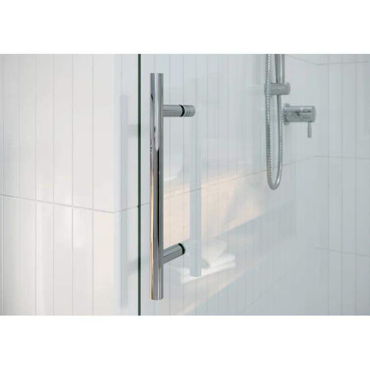 Glass Warehouse Nova 48 in. x 40 in. x 78 in. 90-degree Fully Frameless Sliding Glass Shower Enclosure 90SL-48-40-CH