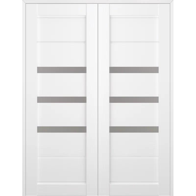 Belldinni Rita Active 3-Lite Frosted Glass Composite Double Prehung French Door