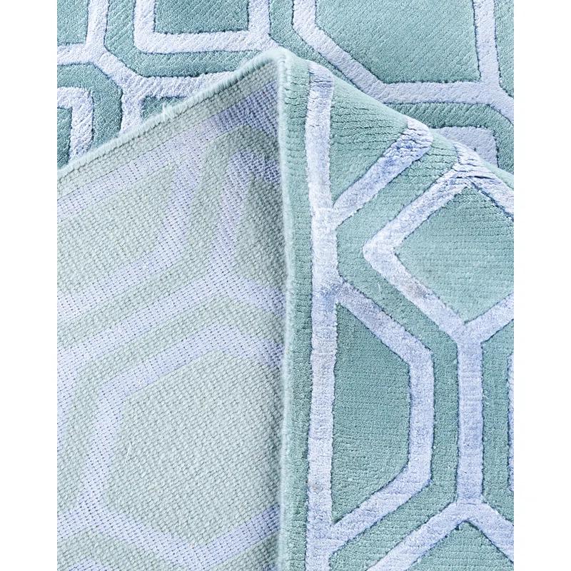 Solo Rugs One-of-a-Kind Rectangle 8'1" X 9'10" Area Rug Green/Blue